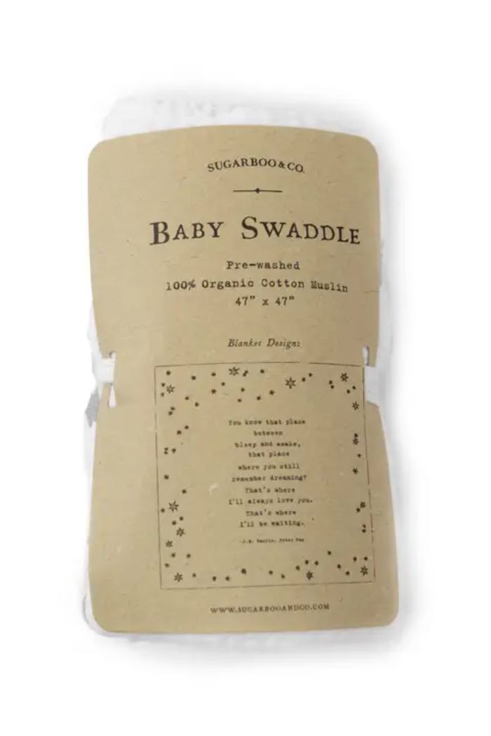 You Know That Place Between Sleep and Awake (Peter Pan) Swaddle Blanket 47”x 47"