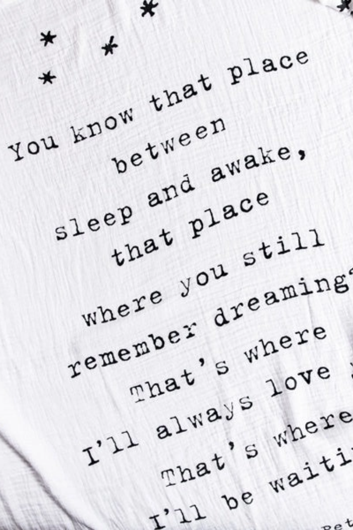You Know That Place Between Sleep and Awake (Peter Pan) Swaddle Blanket 47”x 47"