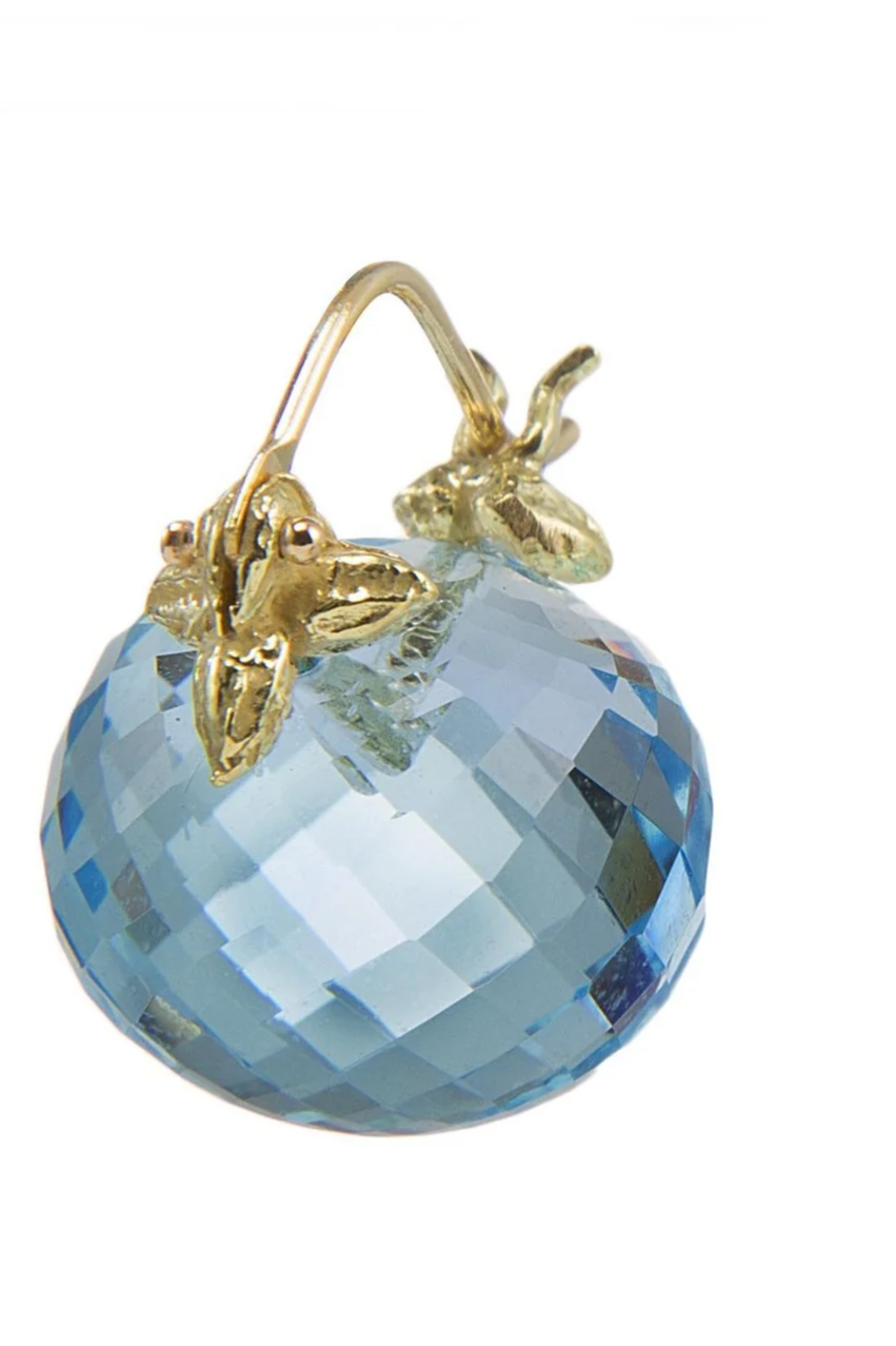 Gabrielle Sanchez 11x13mm Rondell Blue Topaz Flyer Earrings