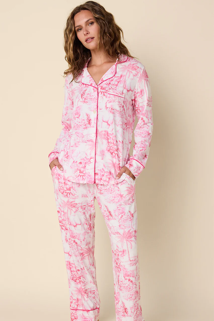 Palm Grove Toile Pima Knit Pajama | The Cat's Pajamas