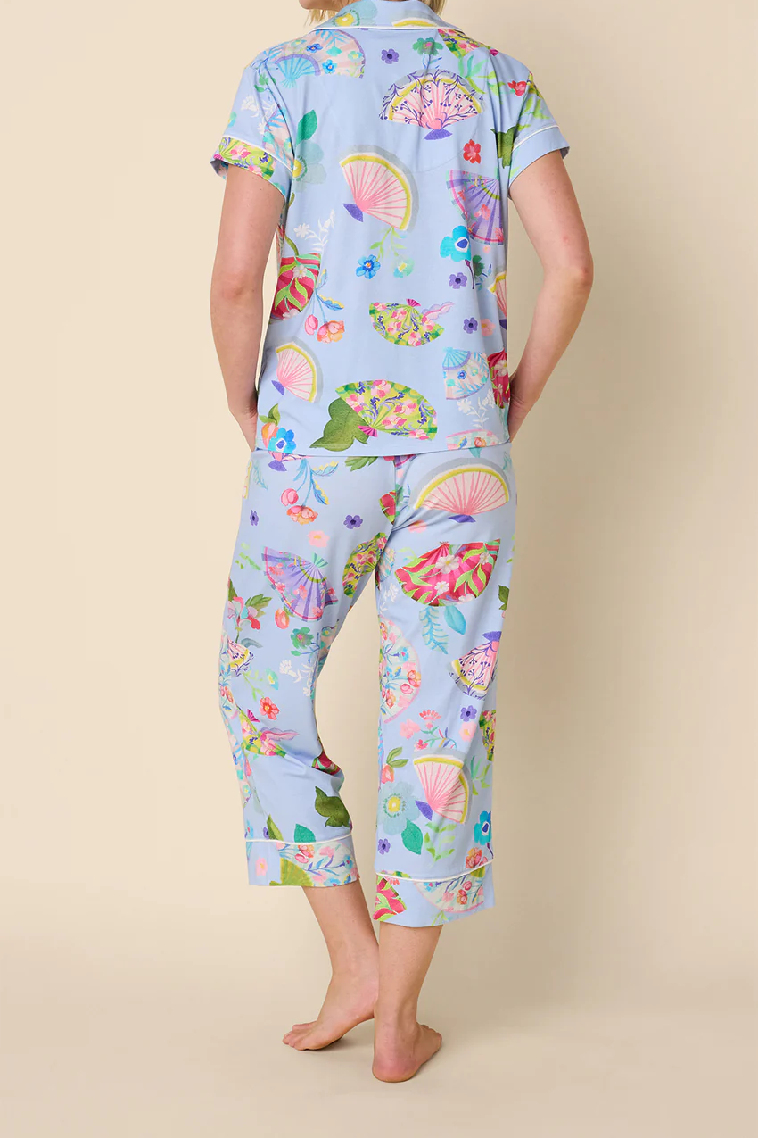 Shanghai Fans Pima Knit Capri Set | The Cat's Pajamas