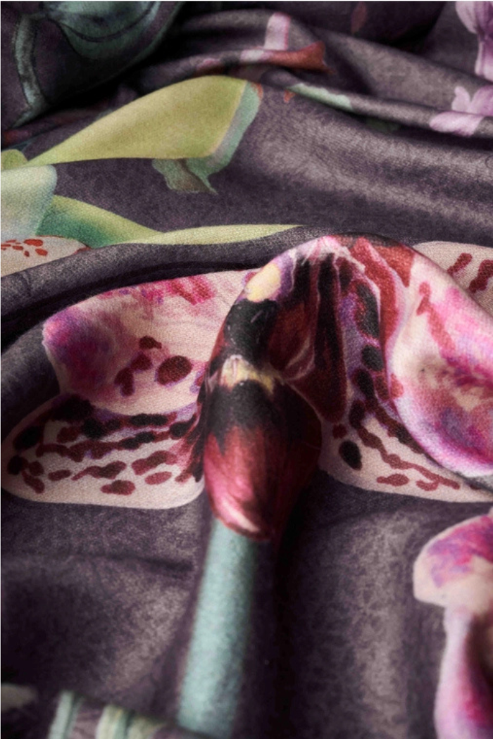 Luxurious Exotic Evening Scarf, Ink