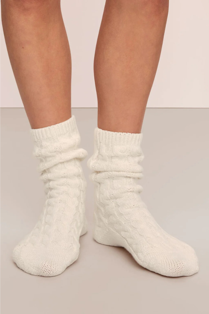 Eberjey Cozy Cable Knit Slouchy Cable knit O/S Socks