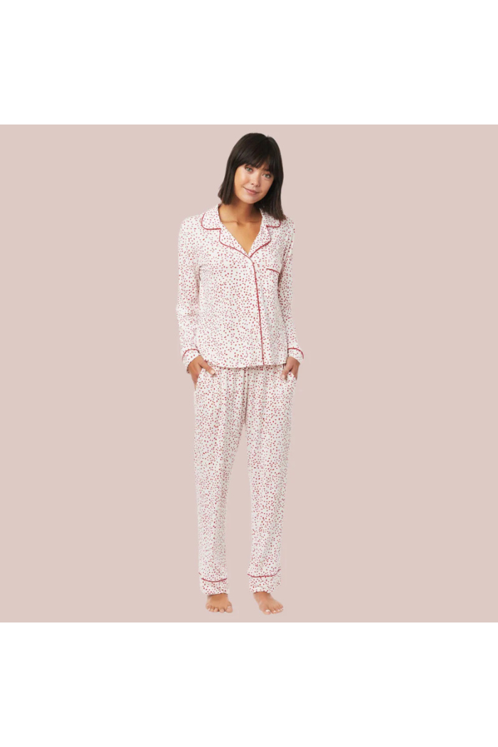 Confetti Dot Pima Knit Pajama (Red) | The Cat's Pajamas