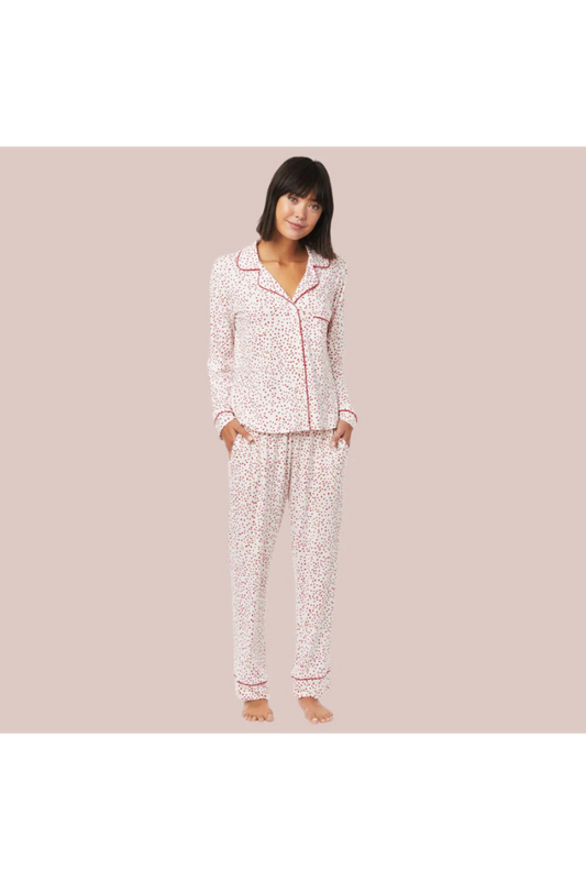 Confetti Dot Pima Knit Pajama (Red) | The Cat's Pajamas