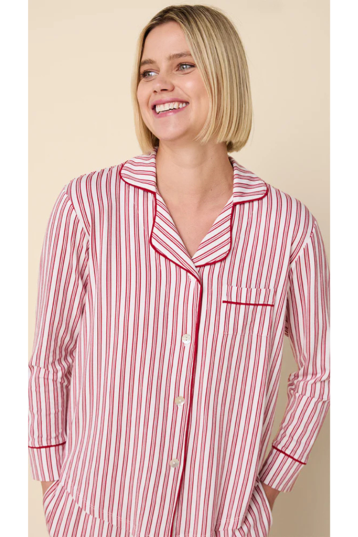 Holiday Stripe Pima Knit Pajama | The Cat's Pajamas