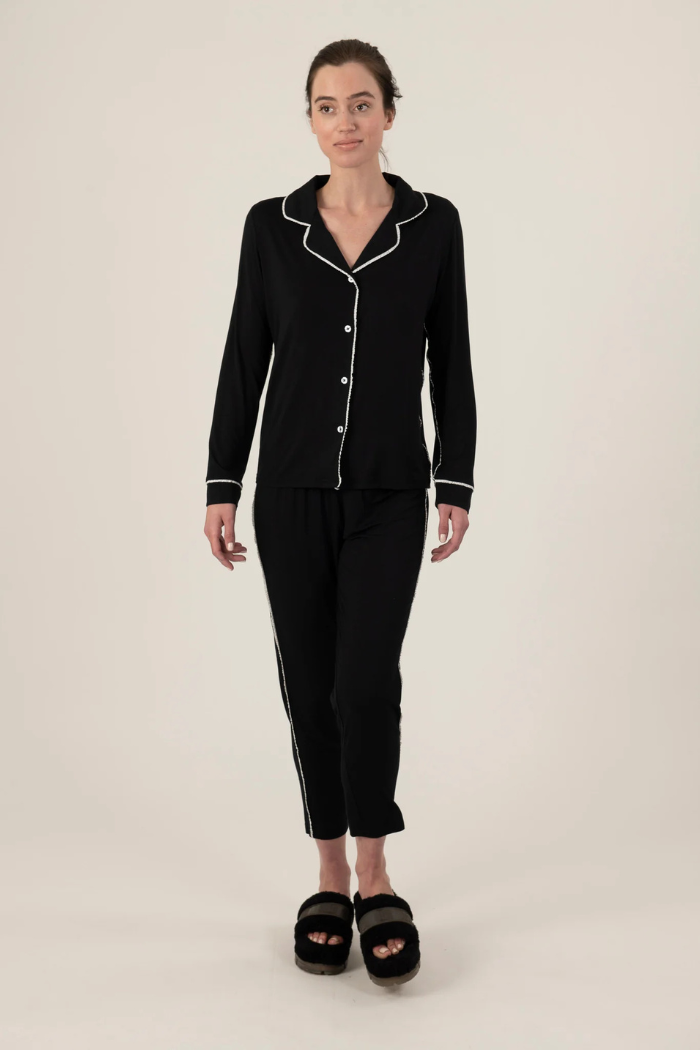 Long Pajama Set — Jolene Black detail