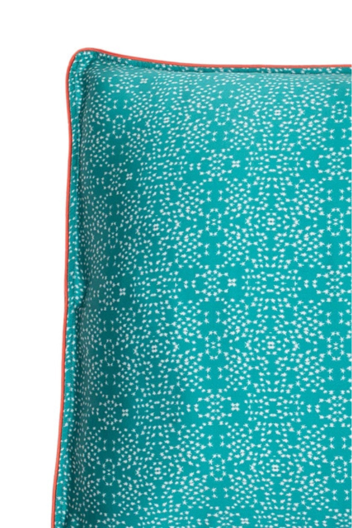 Jessica Russell Flint Silk Pillowcase / "Teal Stars" - Thumbnail 2