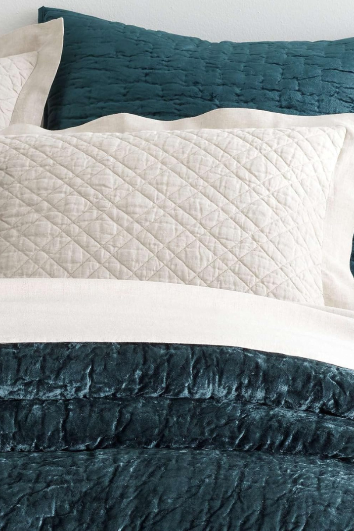Matte Velvet Quilted Sham — Juniper