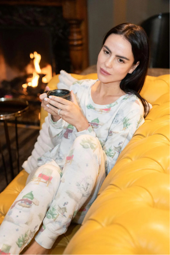 Long Pajama Set — Snowman detail