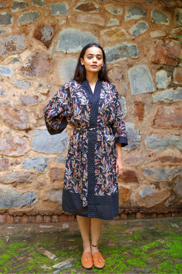 Wildflower Black Kimono