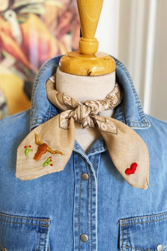 Embroidered Cattle Call Bandana