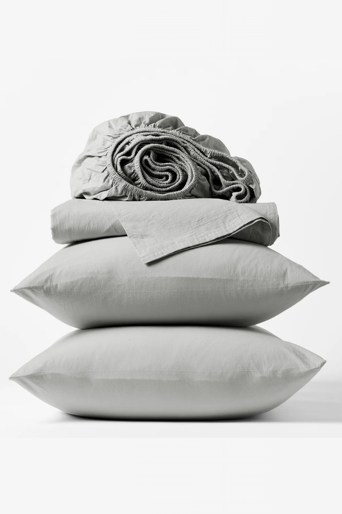 Organic Crinkled Percale Sheet Set - Queen