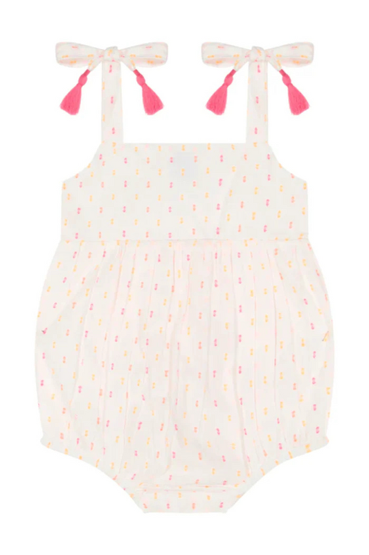 Zoe Shoulder-Tie Baby Romper | Mer St. Barth