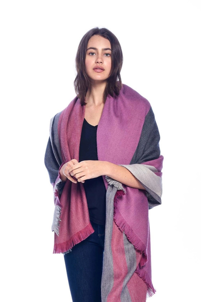 100% Baby Alpaca Throw — Sangria alt 1