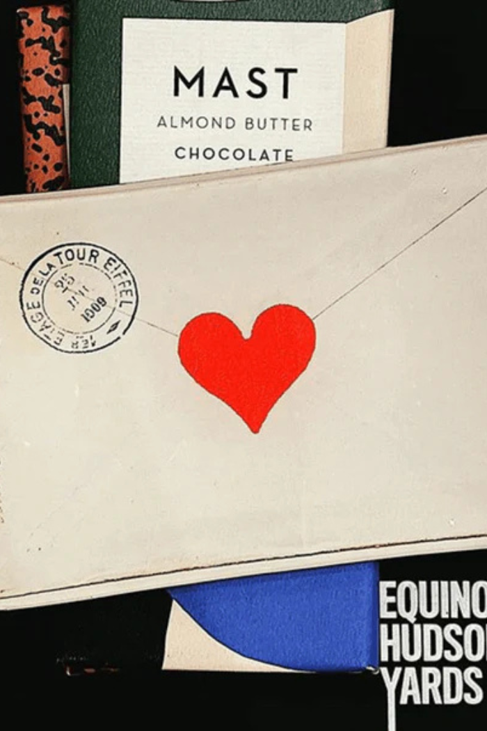 French Envelope With Heart Decoupage Glass Tray