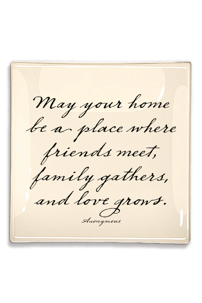 May Your Home Be A Place Where Love Decoupage Glass Tray