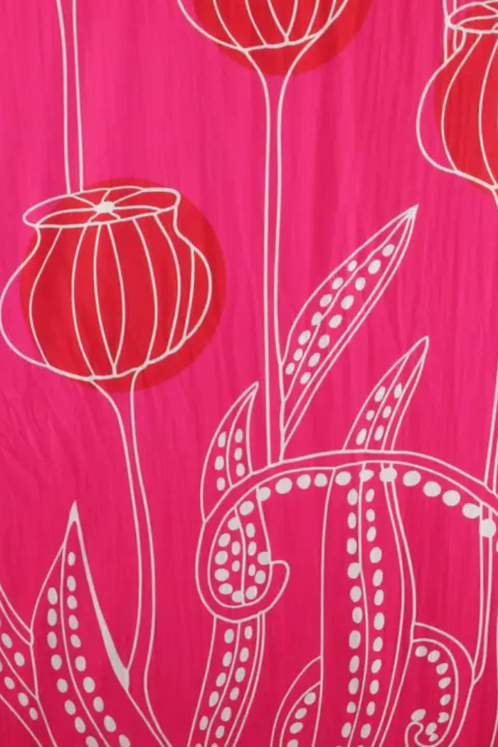 Mekong Fuchsia Organic Cotton Scarf Large