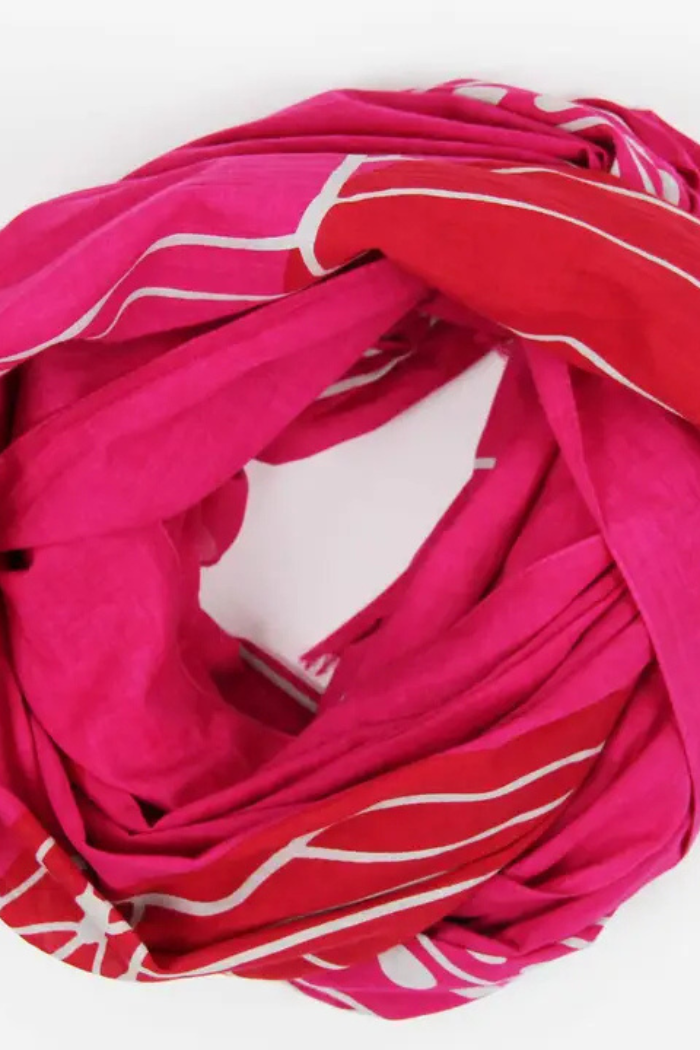 Mekong Fuchsia Organic Cotton Scarf Large