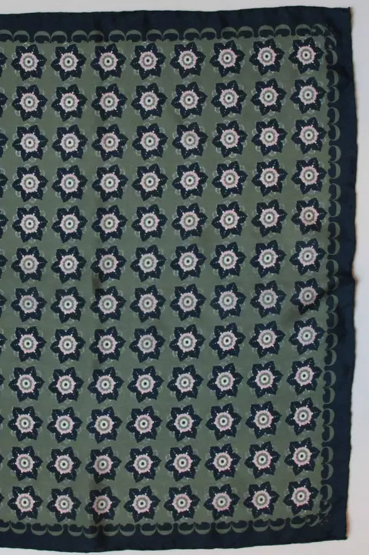 Daisy Khaki Mini Silk Scarf | Les Belles Vagabondes