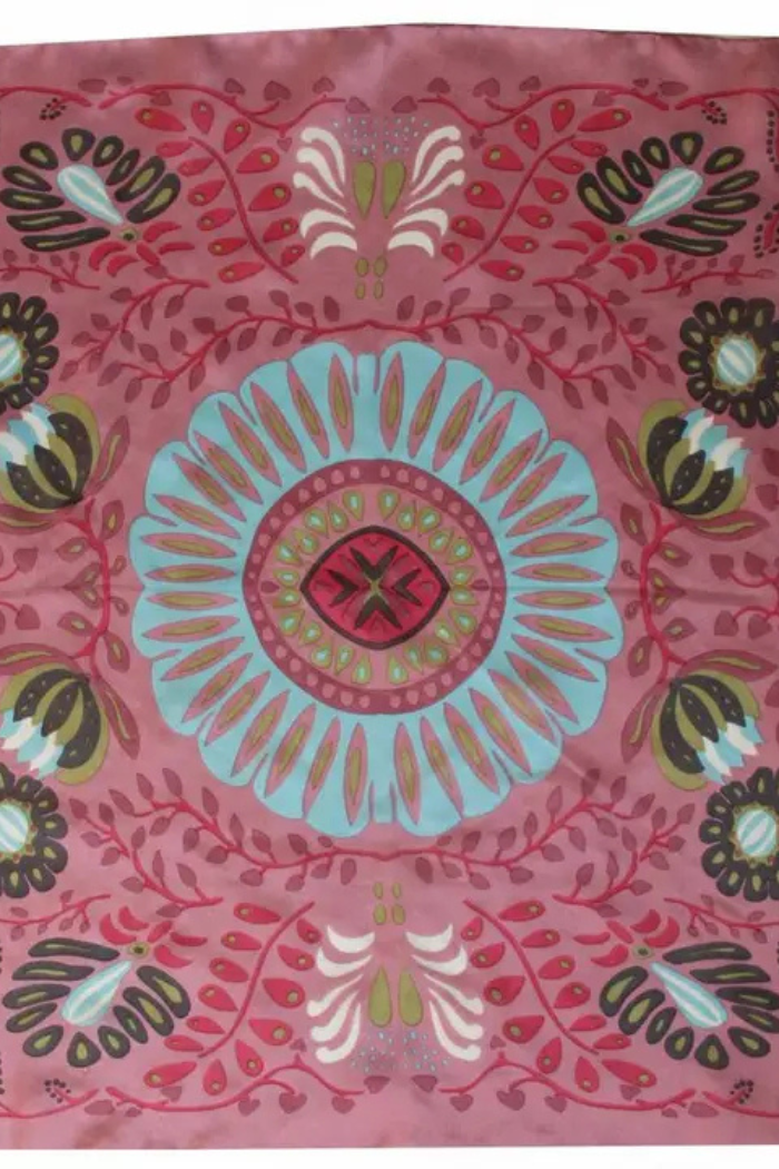 Marushka Pink Mini Silk Scarf | Les Belles Vagabondes