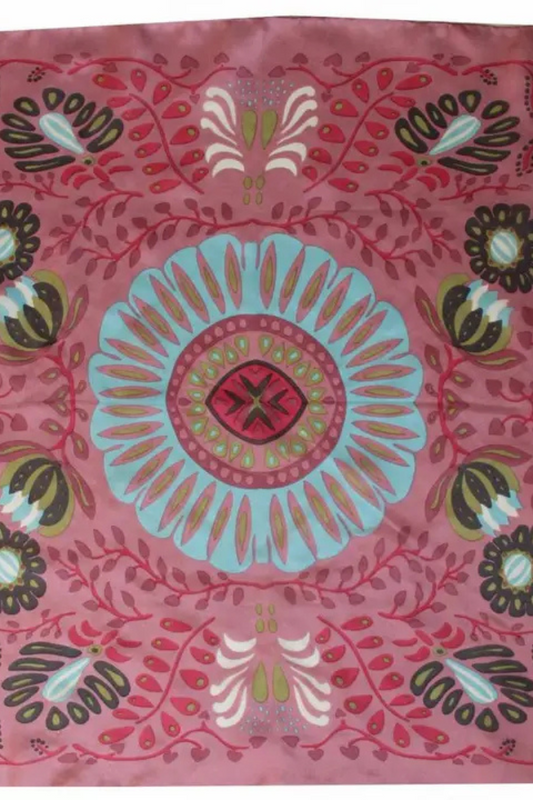 Marushka Pink Mini Silk Scarf | Les Belles Vagabondes