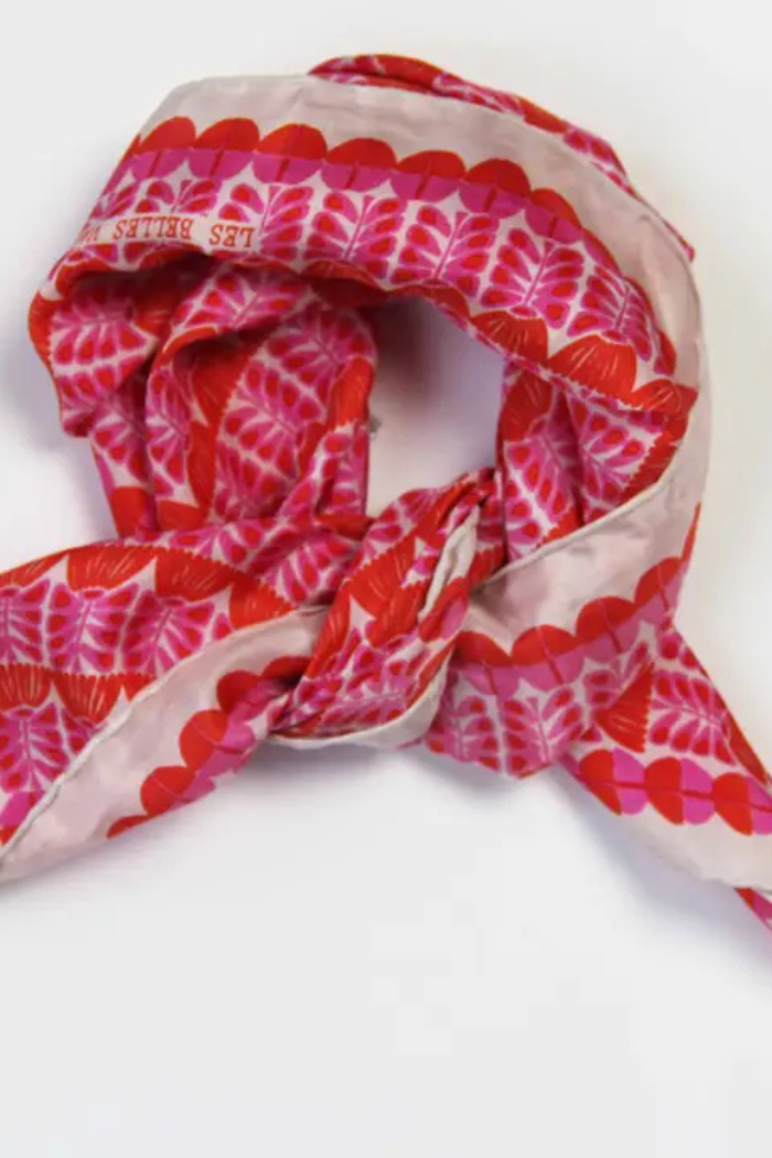 Oslo Fuchsia Mini Silk Scarf | Les Belles Vagabondes