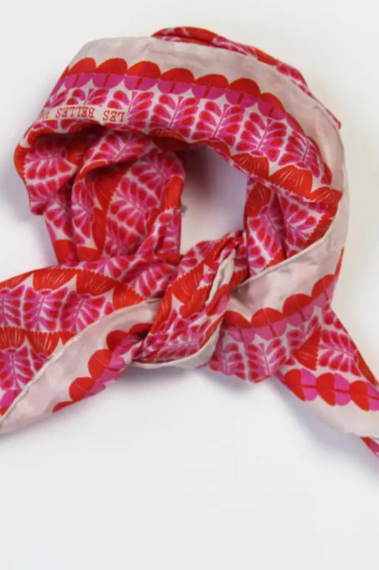 Oslo Fuchsia Mini Silk Scarf | Les Belles Vagabondes