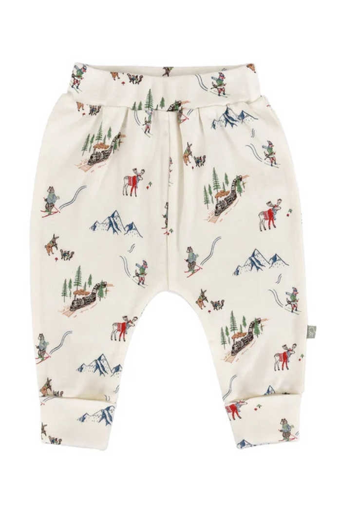 Organic Cotton Cuffed Baby Pants in Mountain Express | Finn + Emma
