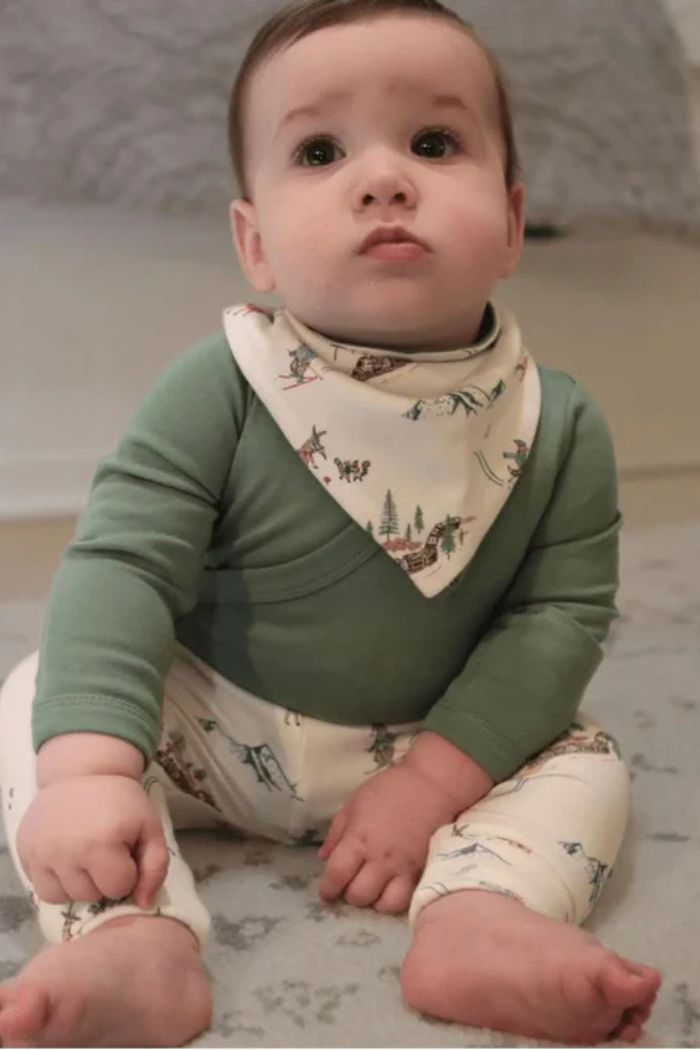 Organic Cotton Cuffed Baby Pants in Mountain Express | Finn + Emma