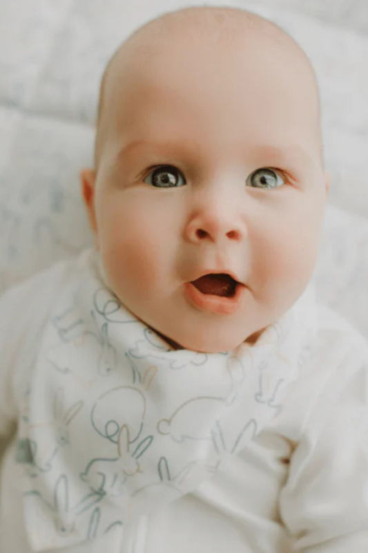 Easter baby kerchief bib | bunnies
