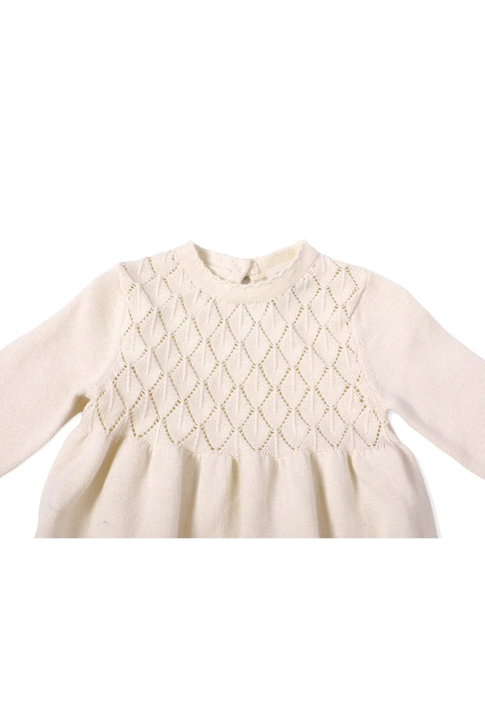 Organic Cotton Milan Pointelle Sweater Knit Baby Dress