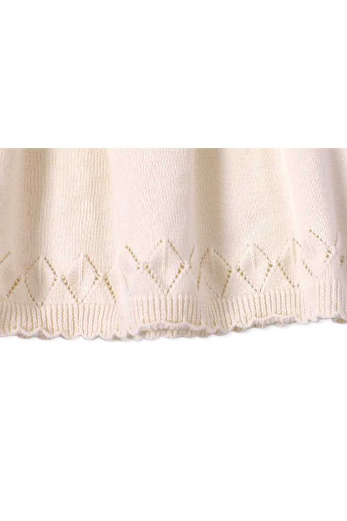 Organic Cotton Milan Pointelle Sweater Knit Baby Dress