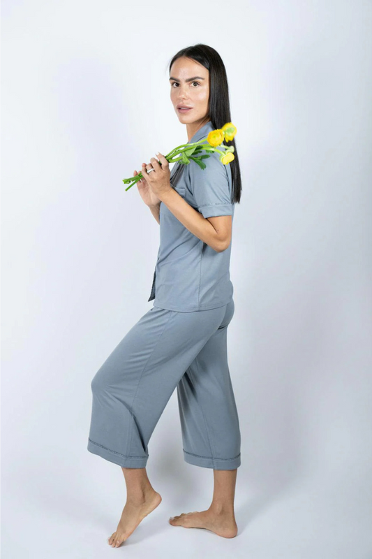 Jolene Cropped Pajama Set | Aspen Dream