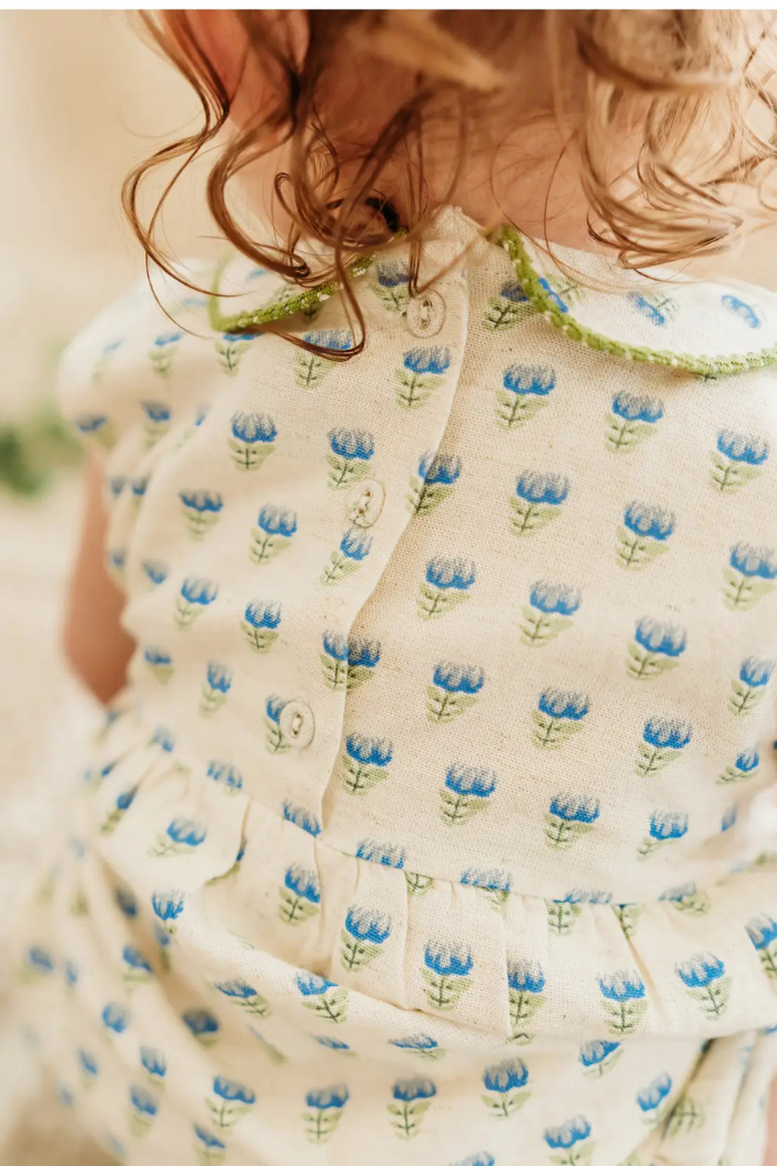 Harper Peter Pan Collar Floral Baby Flare Dress + Bloomer