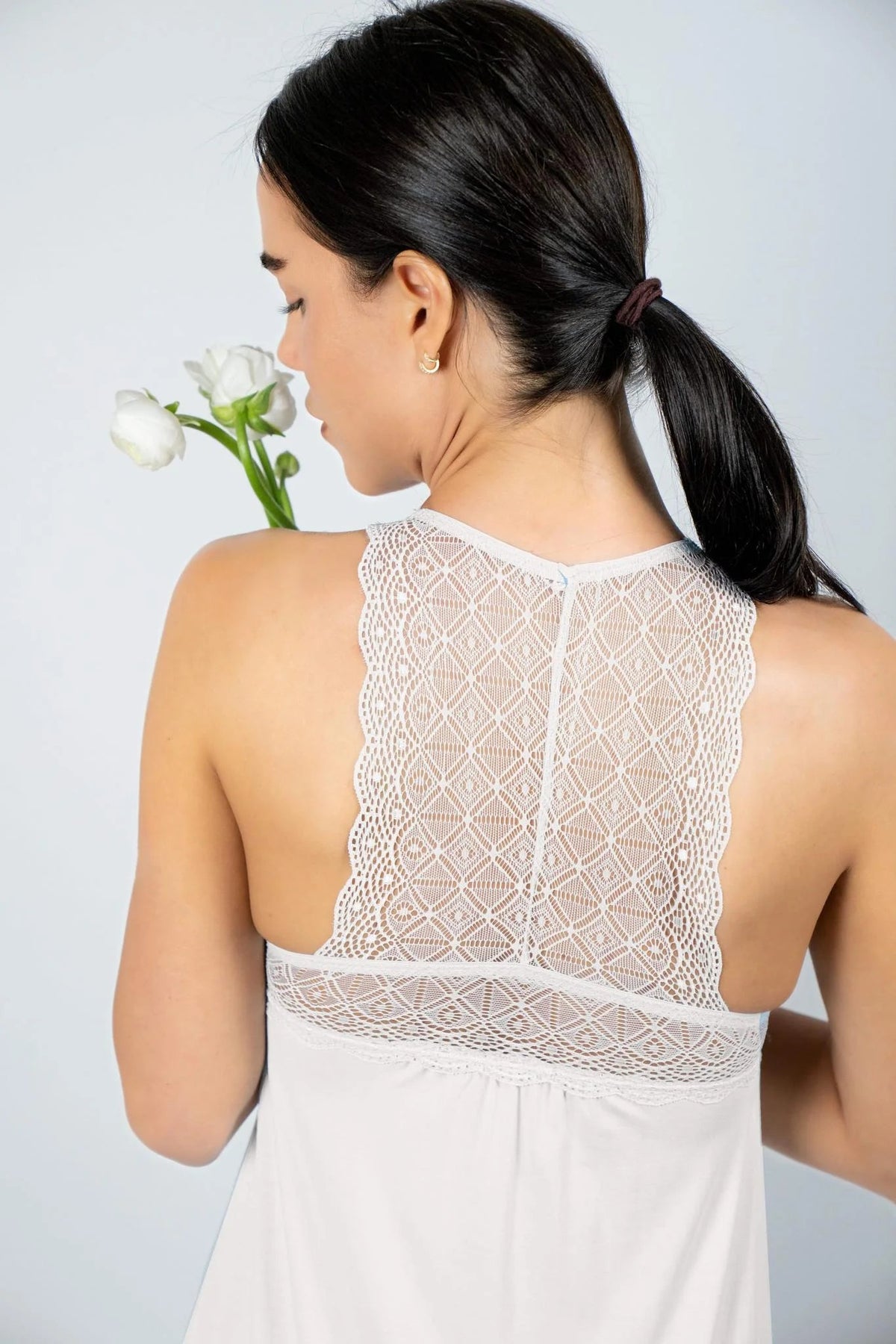 Aspen Dream Nora Racerback Chemise | Bamboo Lace Sleepwear