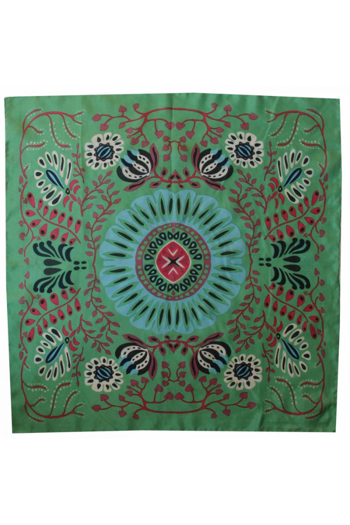 Silk Scarf / Green Mini Marushka