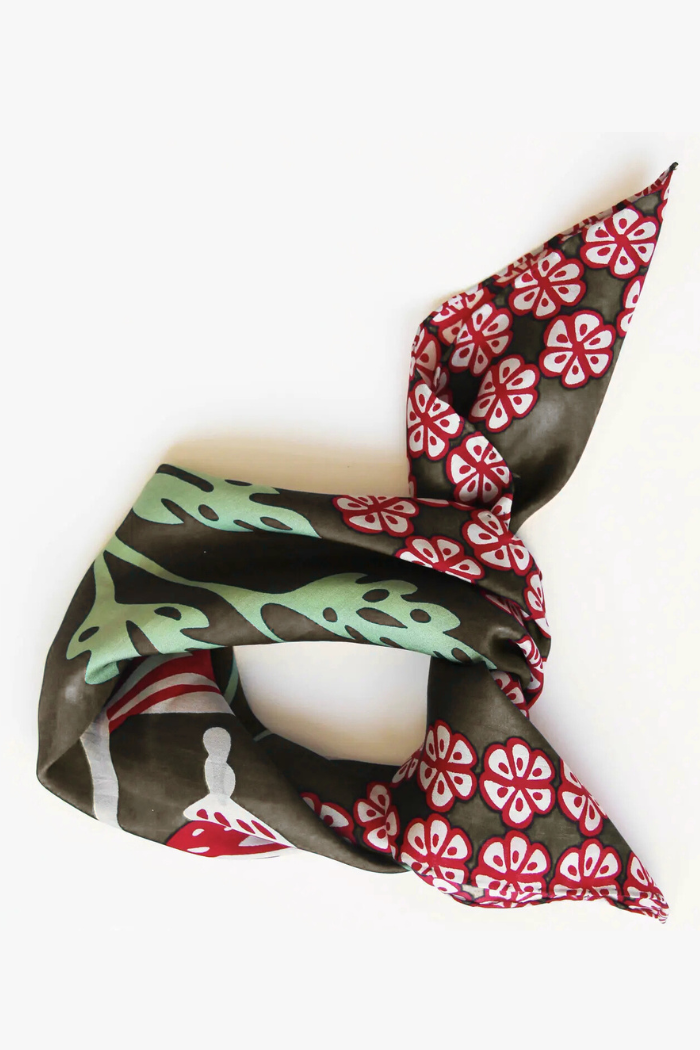 Alice Marine Navy Mini Silk Scarf | Les Belles Vagabondes