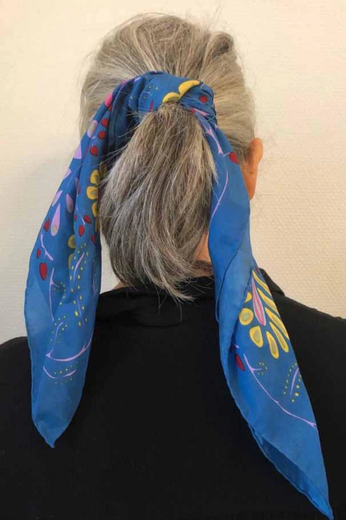 Marushka Blue Blue Mini Silk Scarf | Les Belles Vagabondes