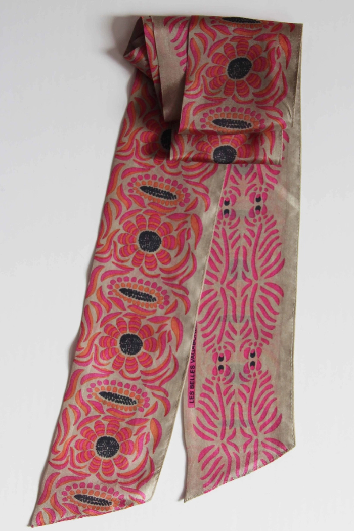 100% Silk Camelia Fuchsia Headband