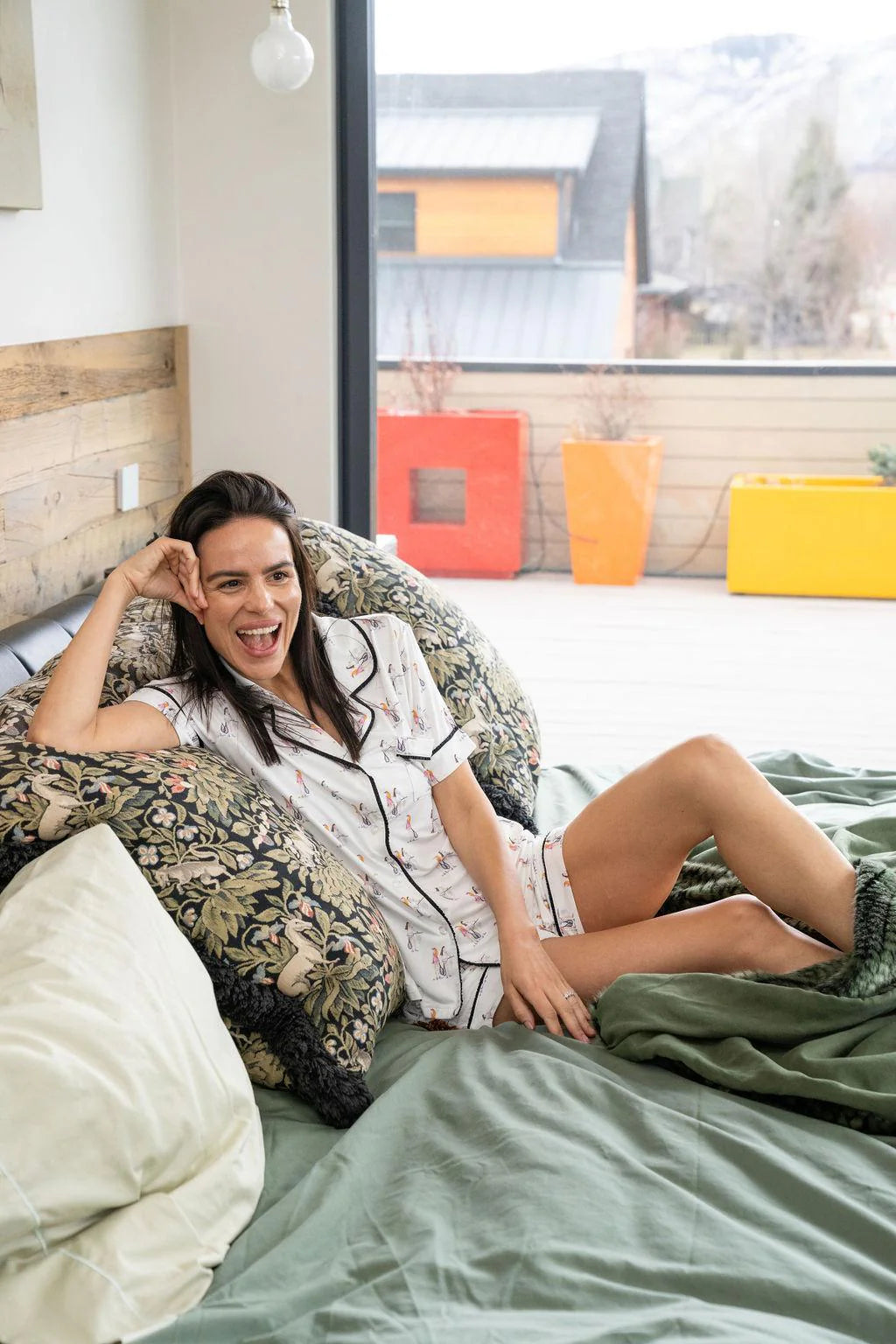 Jolene Short Pajama Set — Tennis detail
