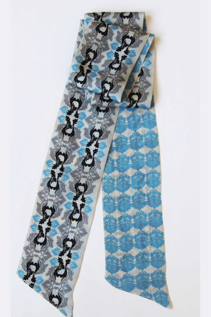 Marie Antoinette Blue Silk Headband | Les Belles Vagabondes