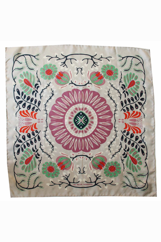Marushka Grey Mini Silk Scarf | Les Belles Vagabondes