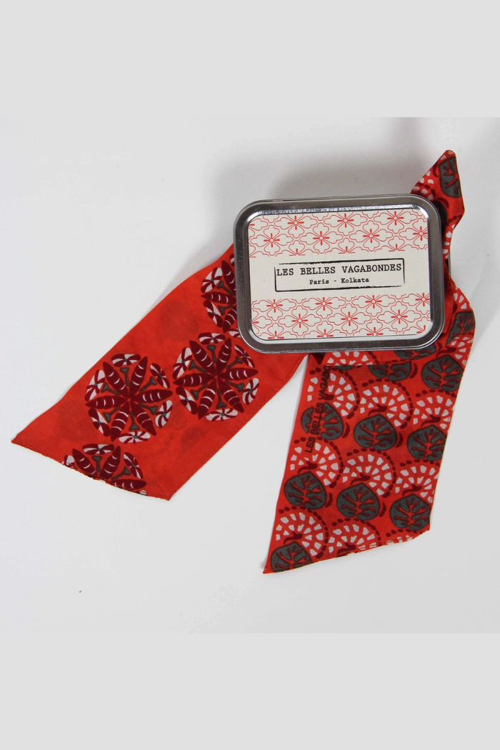 Bindweed Orange Silk Headband | Les Belles Vagabondes