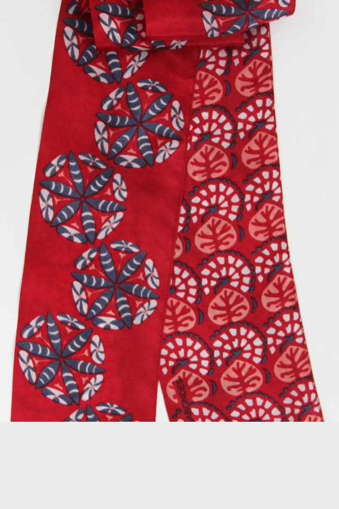 100% Silk Red Bindweed Headband