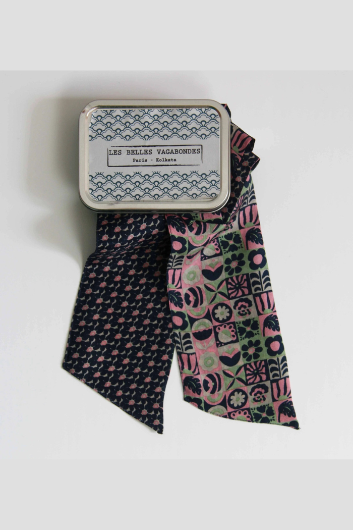 Solveig Marine Navy silk headband — primary