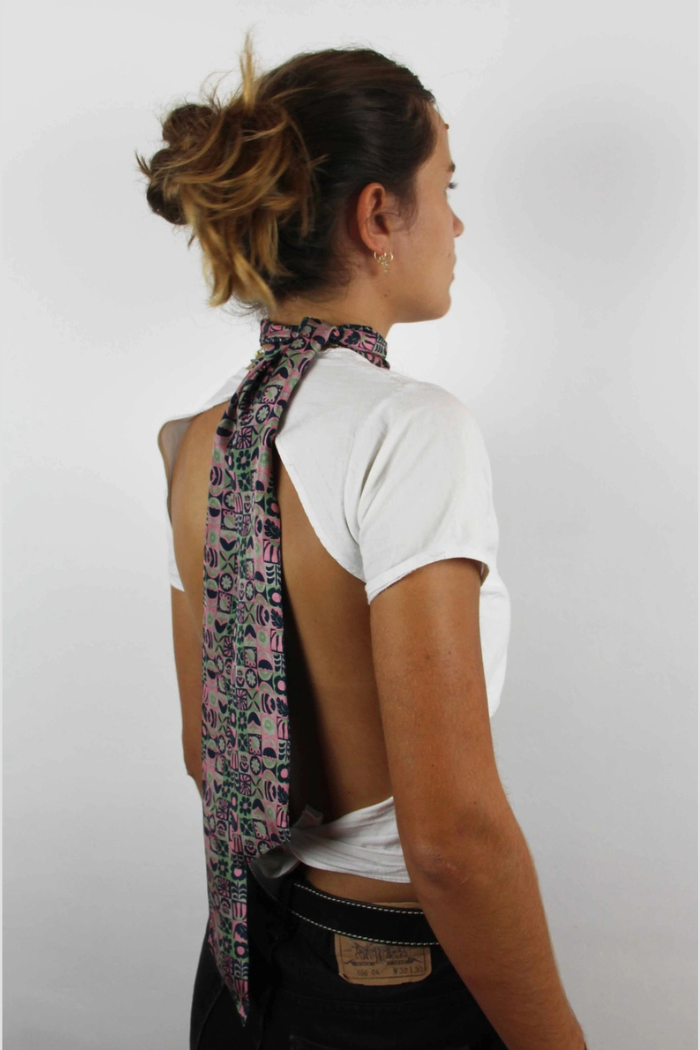 Solveig Marine Navy silk headband — alt