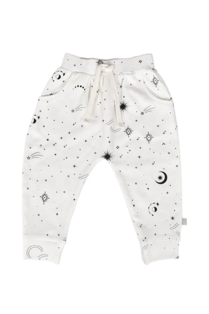Organic Cotton Cuffed Baby Pants in Celestial Stars | Finn + Emma