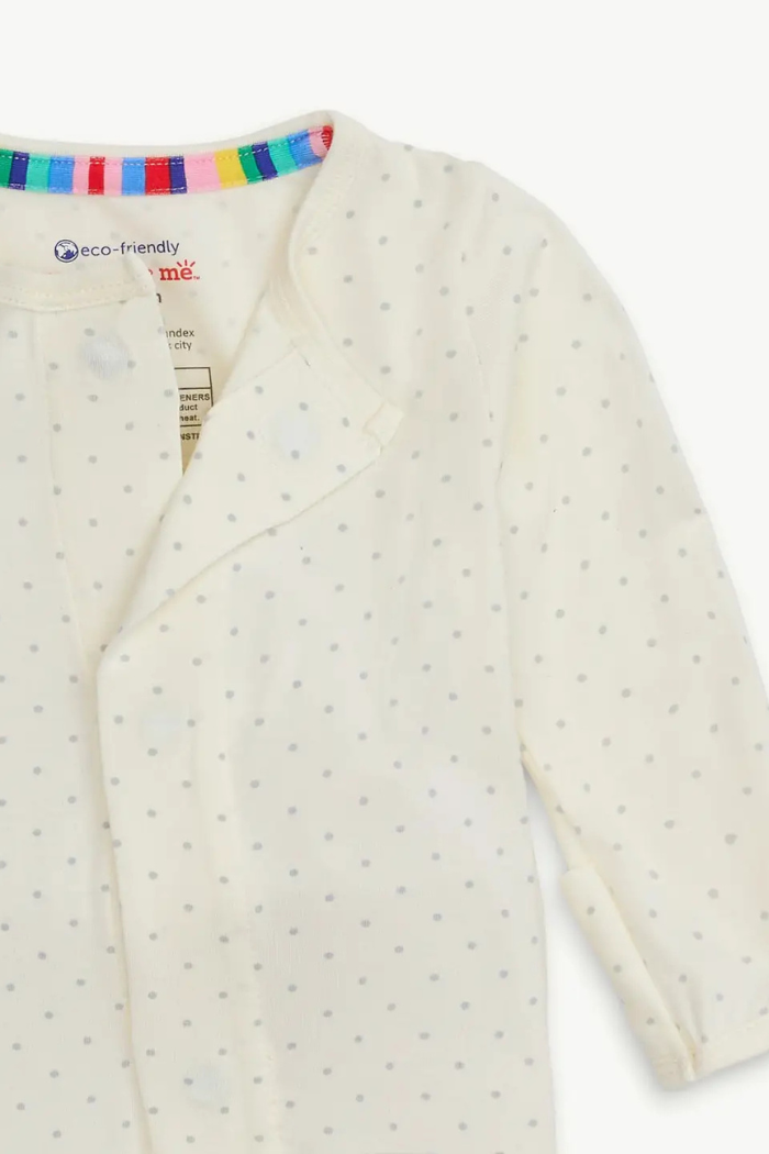 Magnetic Me Pin Dot Cream Coverall — TENCEL™ Modal Baby One-Piece