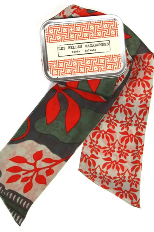 Brick Ivy Silk Headband | Les Belles Vagabondes